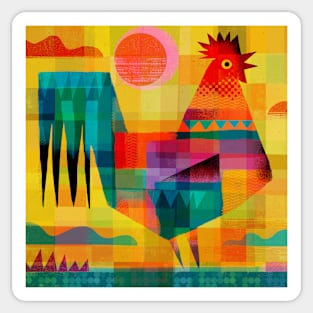 Patchwork Rooster No.3 Sticker